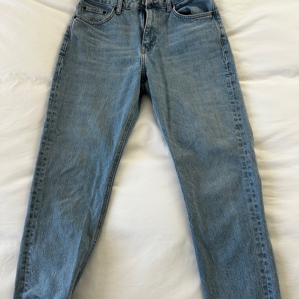 High Waisted Topshop Straight Leg Jeans Classic Denim